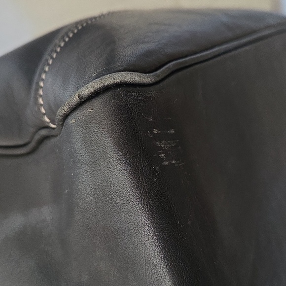 Coach Bleeker Black Leather Contrast Stitch Tote Bag - Picture 7 of 17